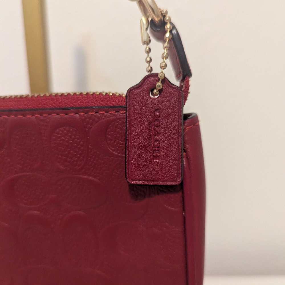 Coach Cherry Red Debossed Nolita EUC - Picture 13 of 13
